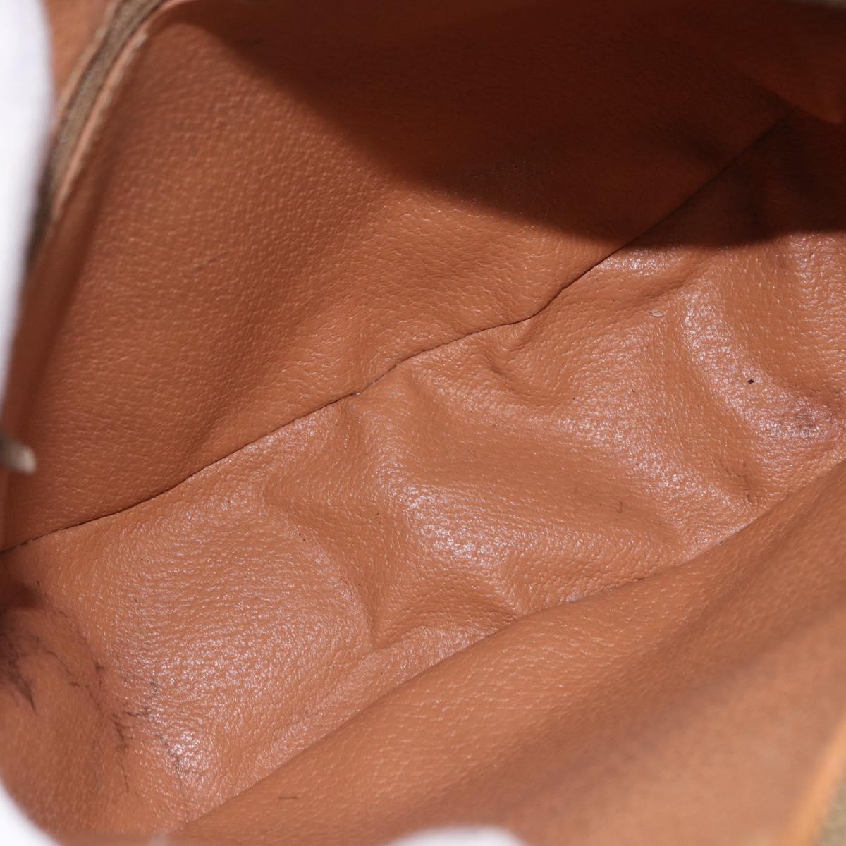CELINE Macadam Canvas Shoulder Bag PVC Leather Brown Gold Auth BA14313