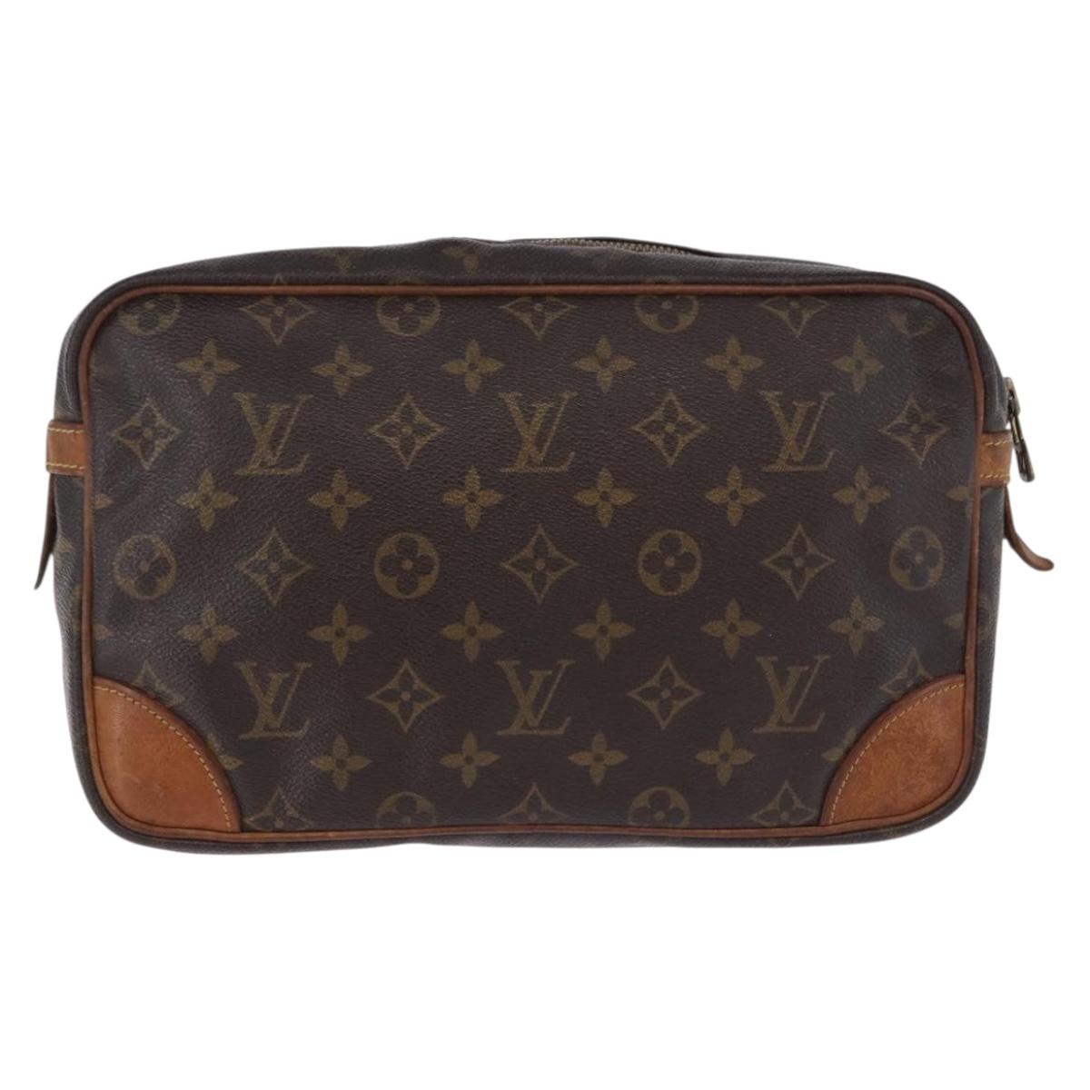 LOUIS VUITTON Monogram Compiegne 28 Clutch Bag M51845 LV Auth BA14316