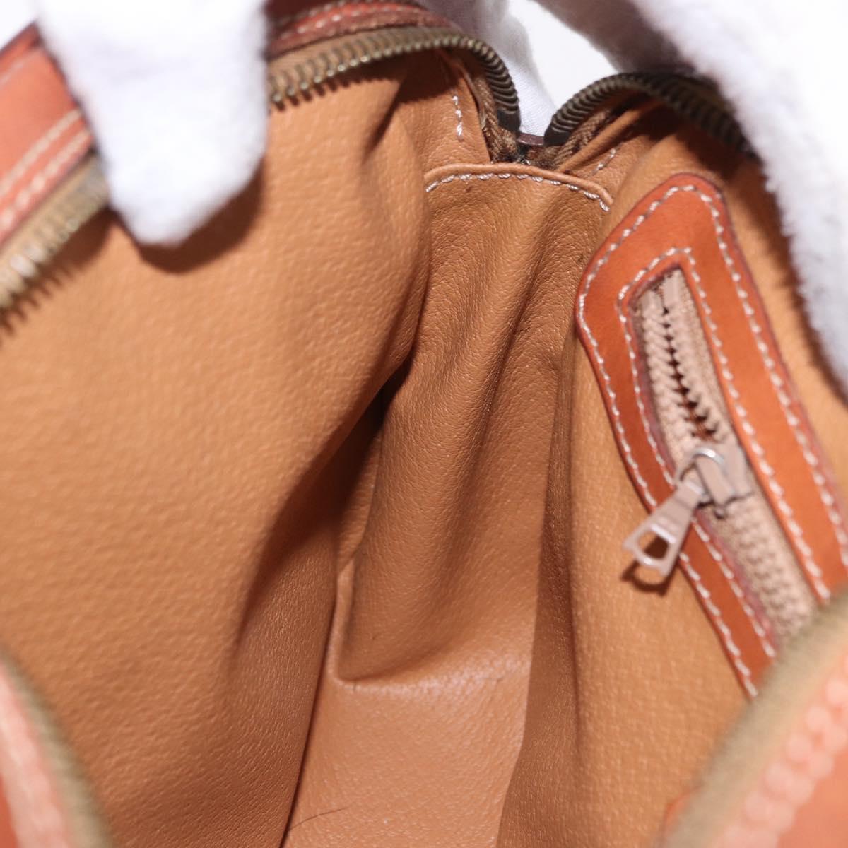 CELINE Macadam Canvas Shoulder Bag PVC Leather Brown Gold Auth BA14318