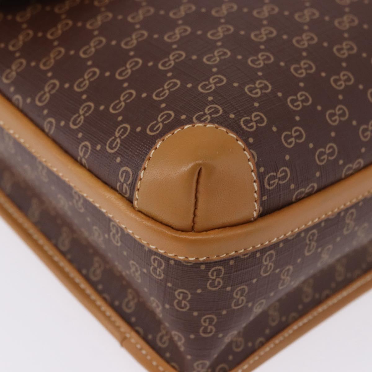 GUCCI Micro GG Supreme Shoulder Bag PVC Brown Gold 001 261 0688 Auth BA14319A
