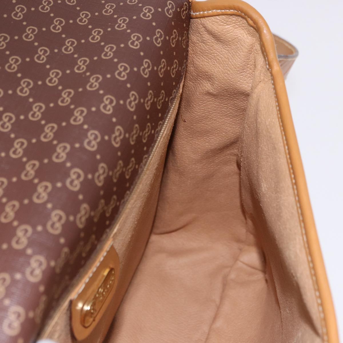 GUCCI Micro GG Supreme Shoulder Bag PVC Brown Gold 001 261 0688 Auth BA14319A