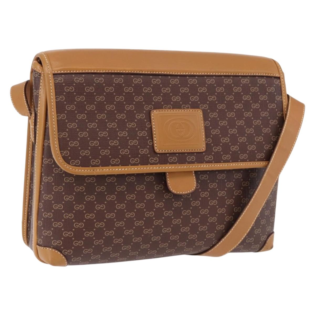 GUCCI Micro GG Supreme Shoulder Bag PVC Brown Gold 001 261 0688 Auth BA14319A