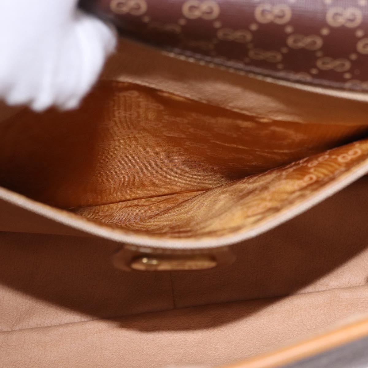 GUCCI Micro GG Supreme Shoulder Bag PVC Brown Gold 001 261 0688 Auth BA14319A