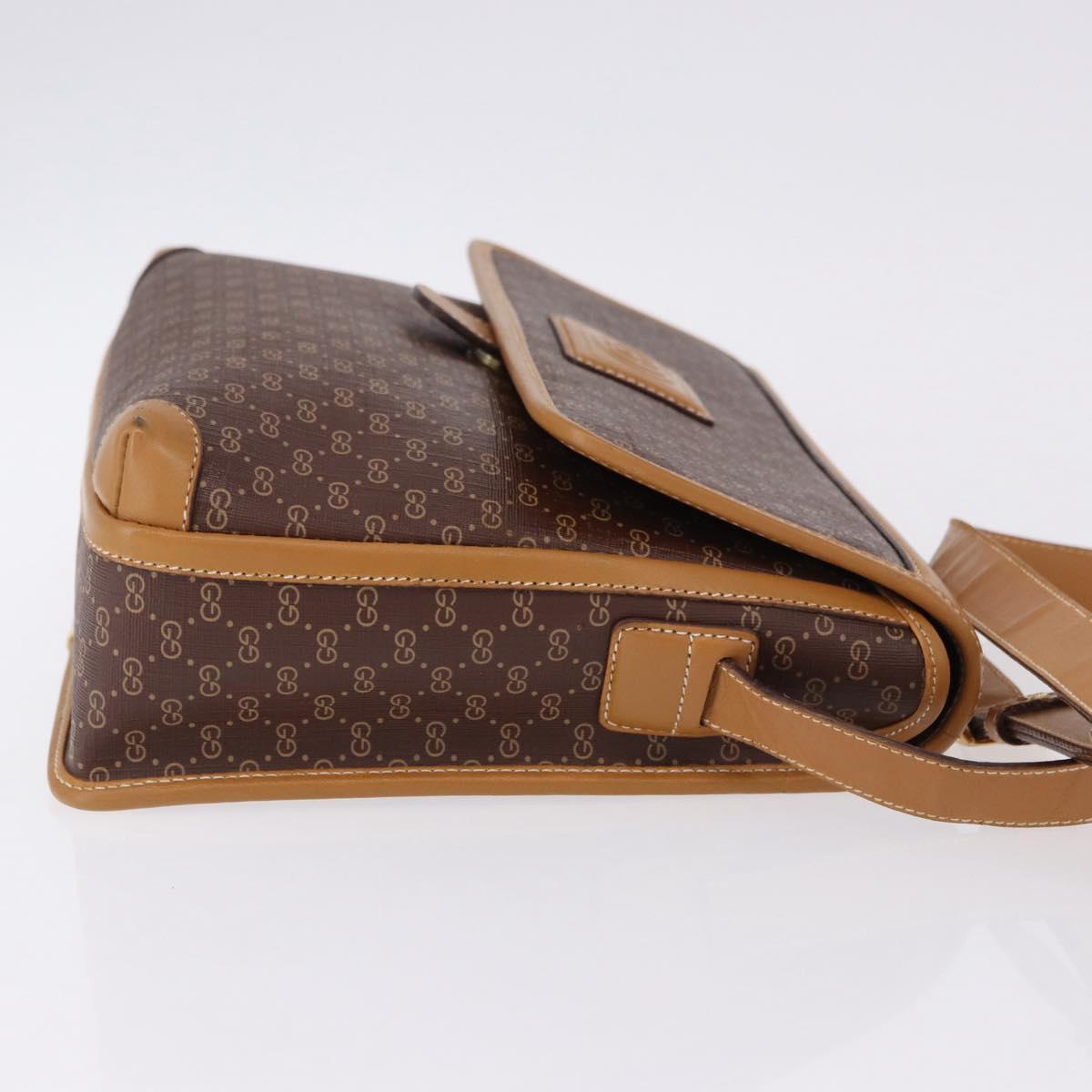 GUCCI Micro GG Supreme Shoulder Bag PVC Brown Gold 001 261 0688 Auth BA14319A