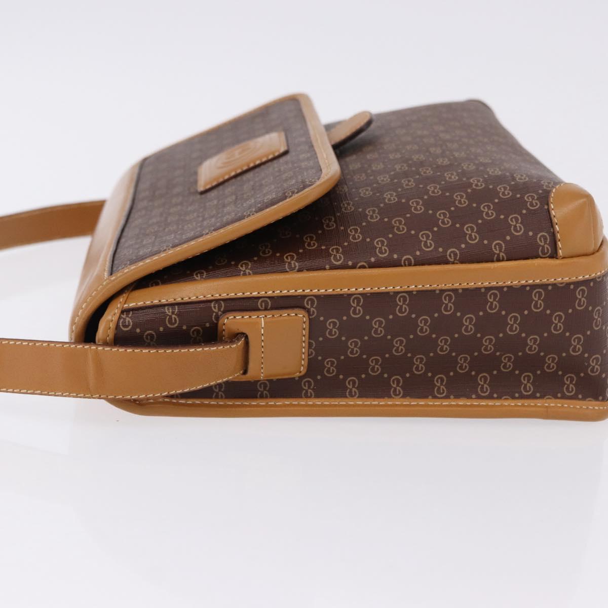 GUCCI Micro GG Supreme Shoulder Bag PVC Brown Gold 001 261 0688 Auth BA14319A