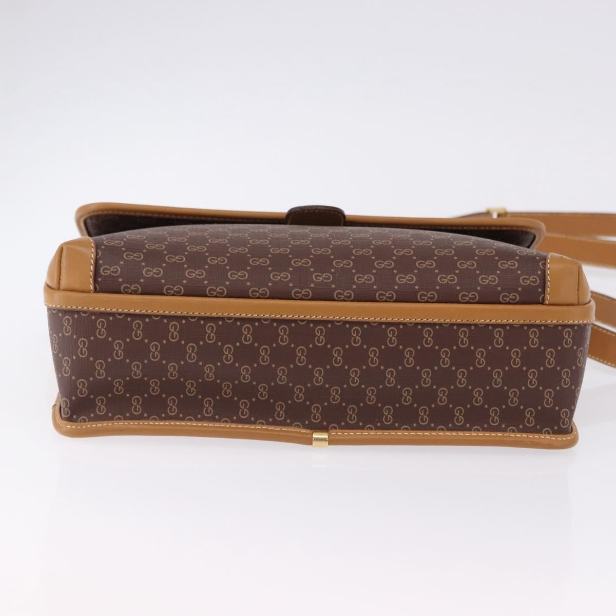 GUCCI Micro GG Supreme Shoulder Bag PVC Brown Gold 001 261 0688 Auth BA14319A