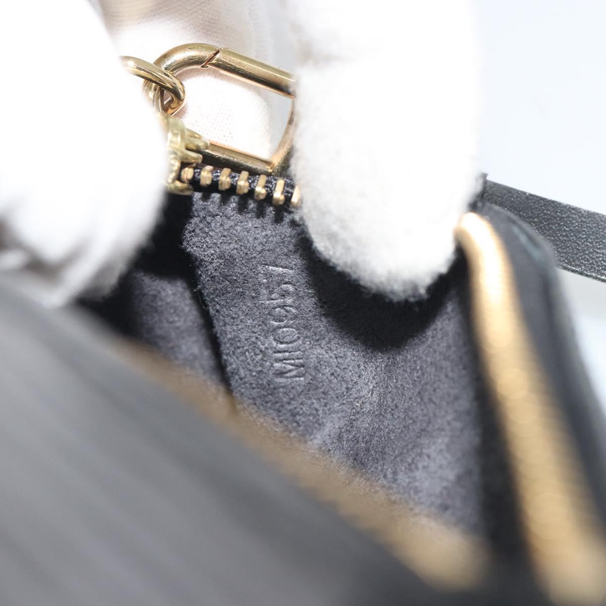 LOUIS VUITTON Epi Soufflot Pouch Black LV Auth BA14322