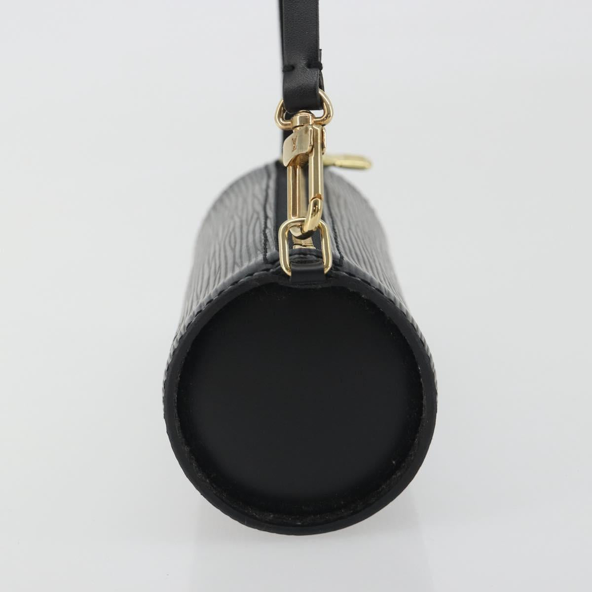 LOUIS VUITTON Epi Soufflot Pouch Black LV Auth BA14322