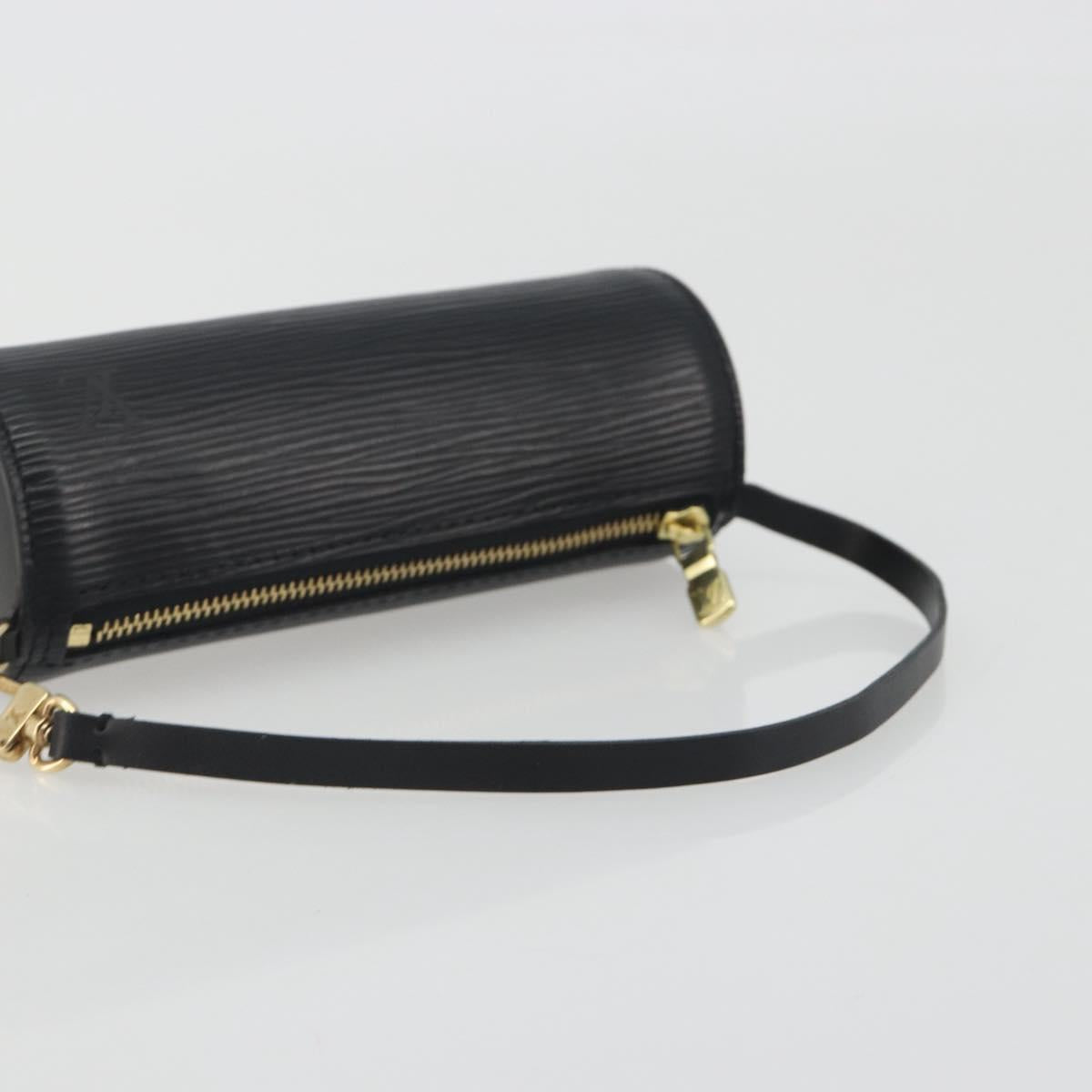 LOUIS VUITTON Epi Soufflot Pouch Black LV Auth BA14322