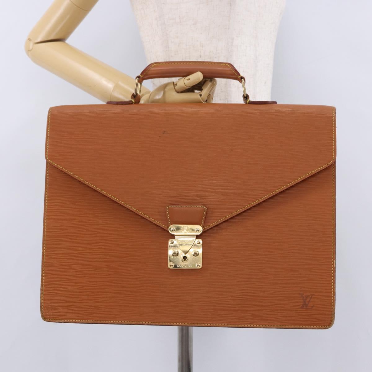LOUIS VUITTON Epi Serviette Conseiller Briefcase Brown M54423 LV Auth BA14325