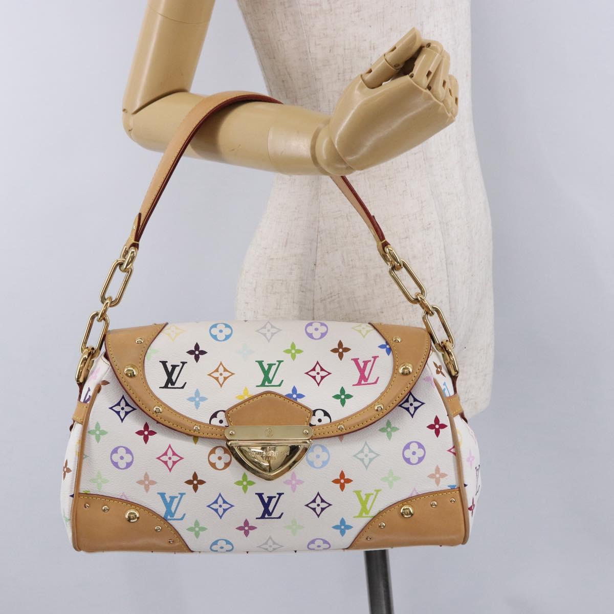 LOUIS VUITTON Monogram Multicolor Beverly MM Bag White M40203 LV Auth BA14326SV