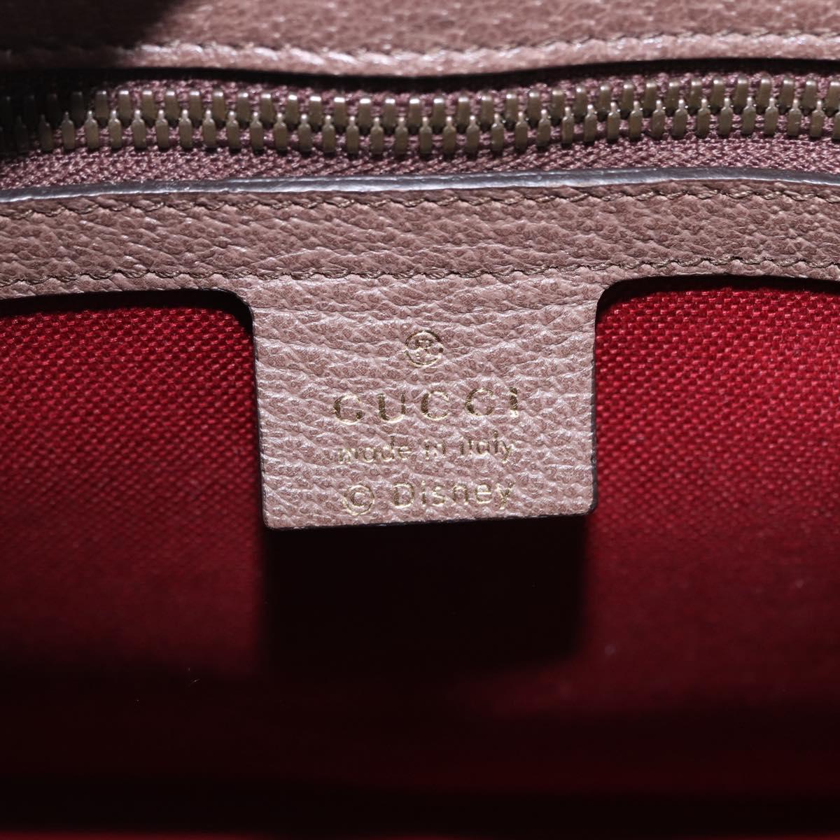 GUCCI GG Supreme Donald duck Hand Bag PVC 2way Beige Gold 648134 Auth BA14327M
