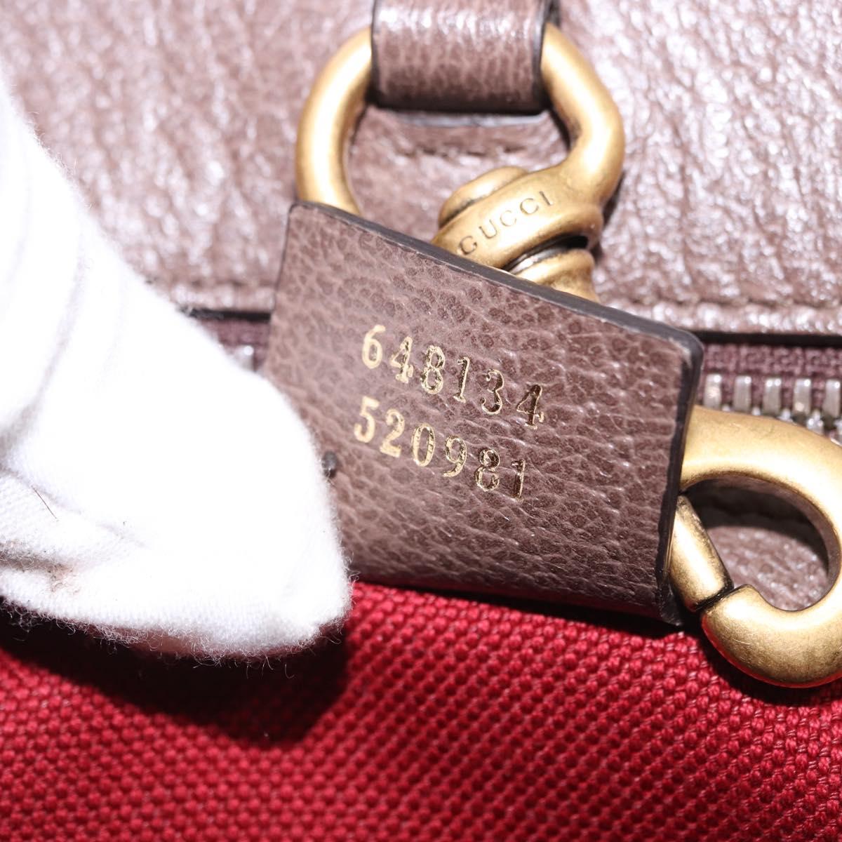 GUCCI GG Supreme Donald duck Hand Bag PVC 2way Beige Gold 648134 Auth BA14327M