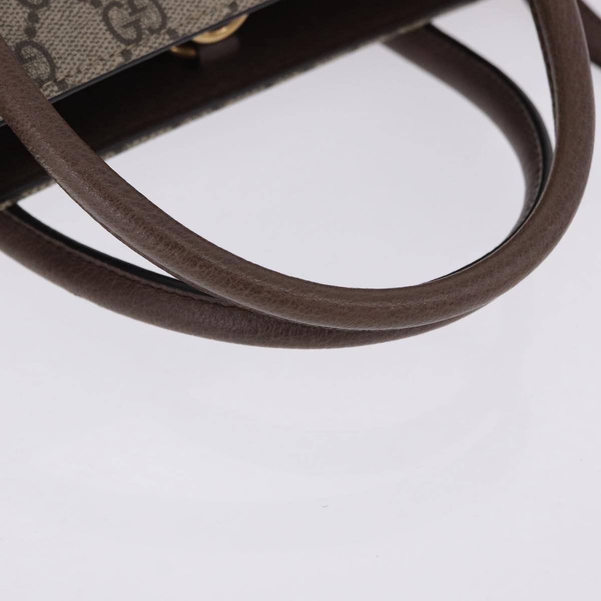 GUCCI GG Supreme Donald duck Hand Bag PVC 2way Beige Gold 648134 Auth BA14327M