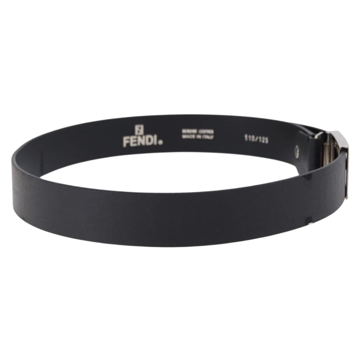 FENDI Belt Leather 35.4"" Black Auth BA14330