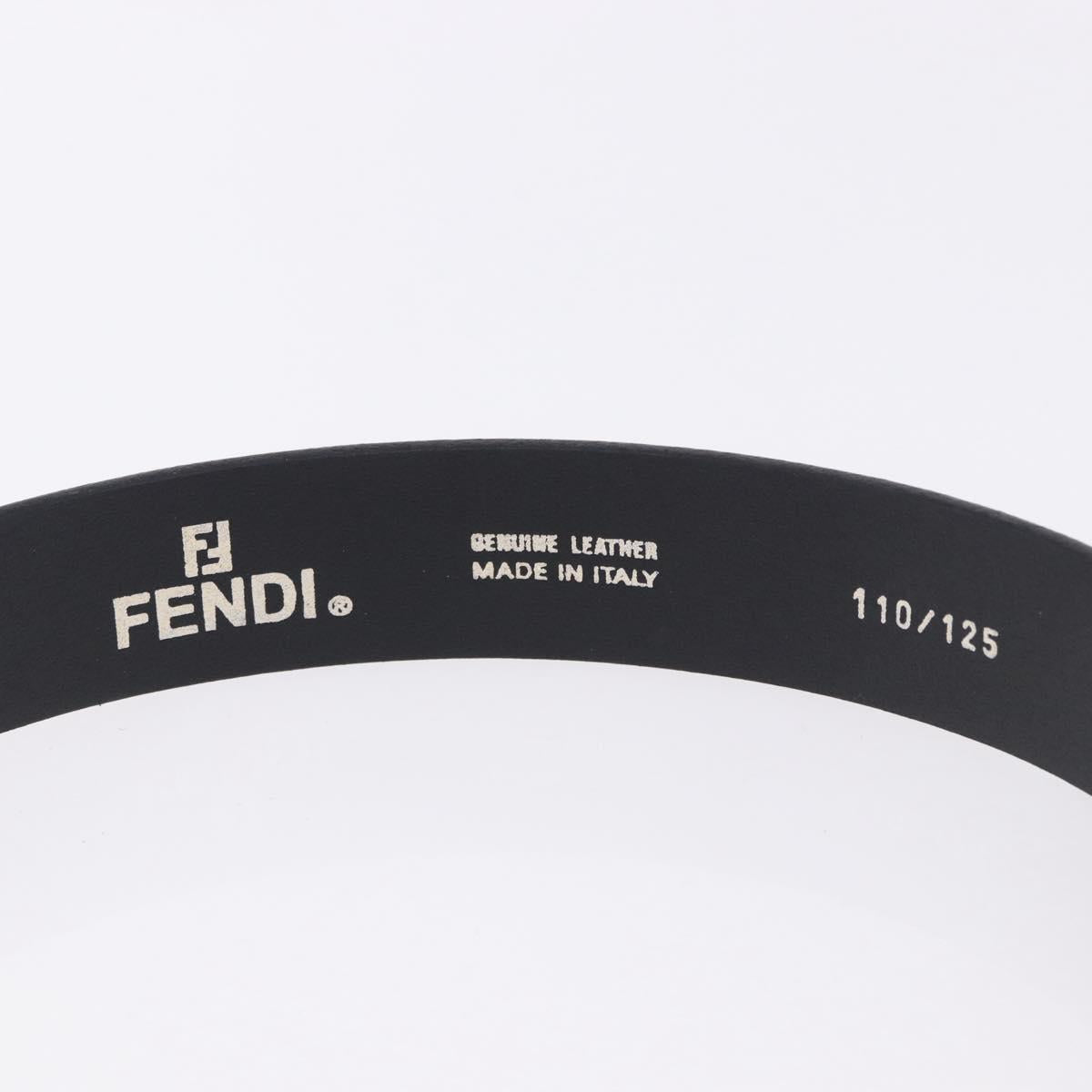 FENDI Belt Leather 35.4"" Black Auth BA14330