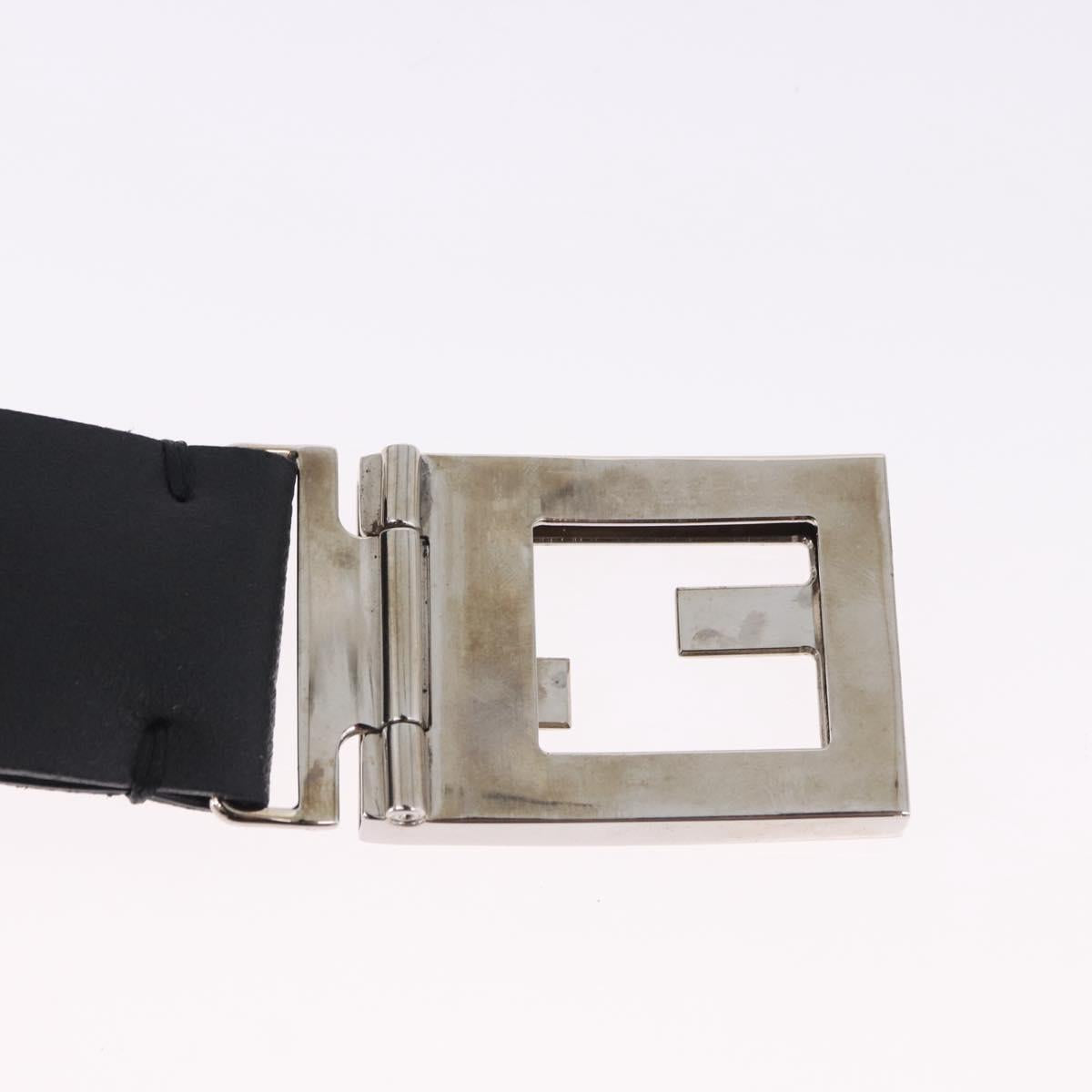 FENDI Belt Leather 35.4"" Black Auth BA14330