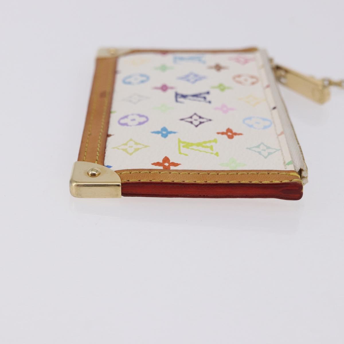 LOUIS VUITTON Monogram Multicolor Pochette Cles Purse White M92655 Auth BA14331V