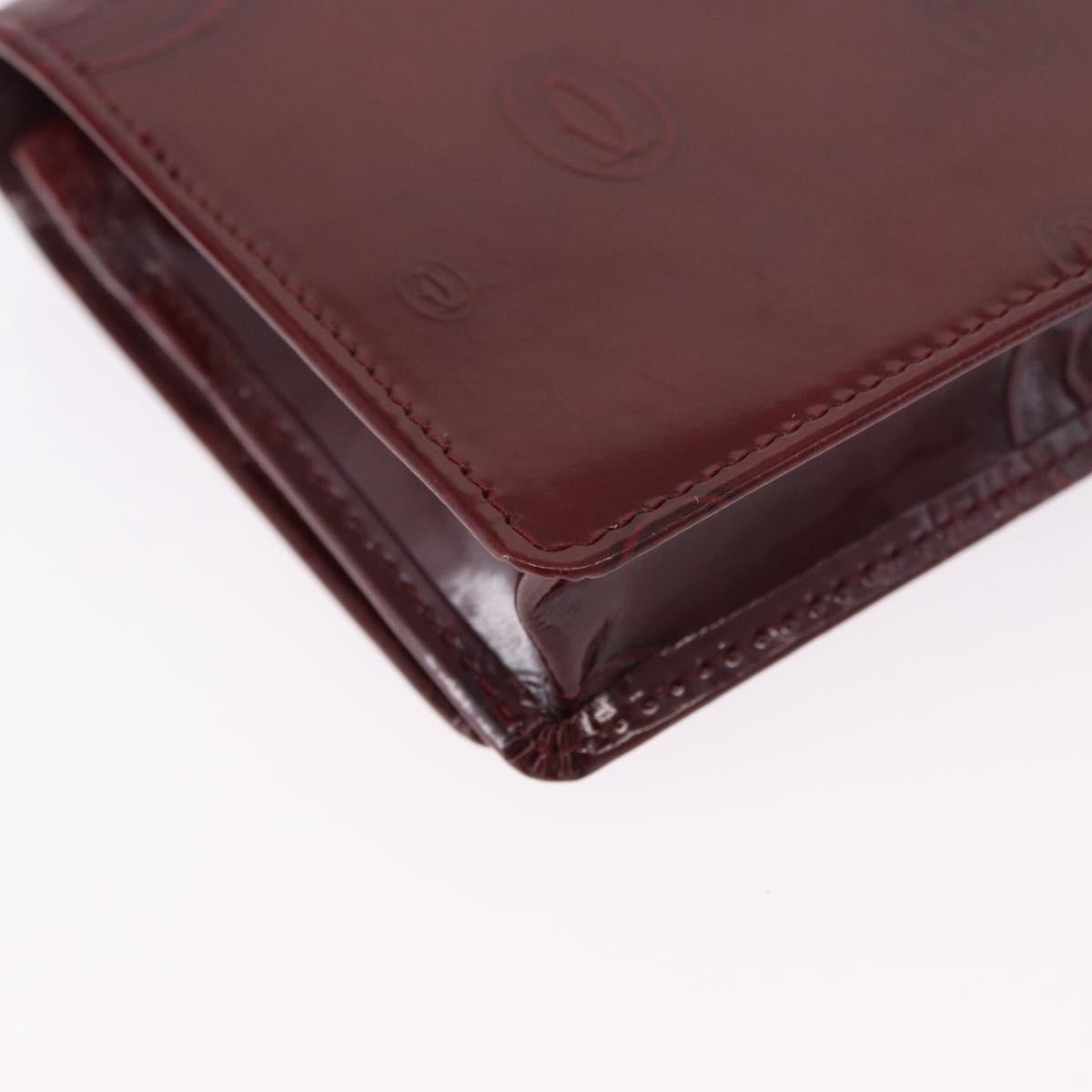 CARTIER Happy Birthday Long Wallet Patent leather Bordeaux Auth BA14336
