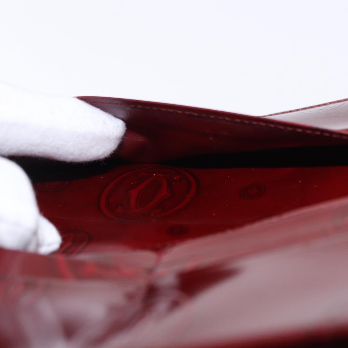 CARTIER Happy Birthday Long Wallet Patent leather Bordeaux Auth BA14336