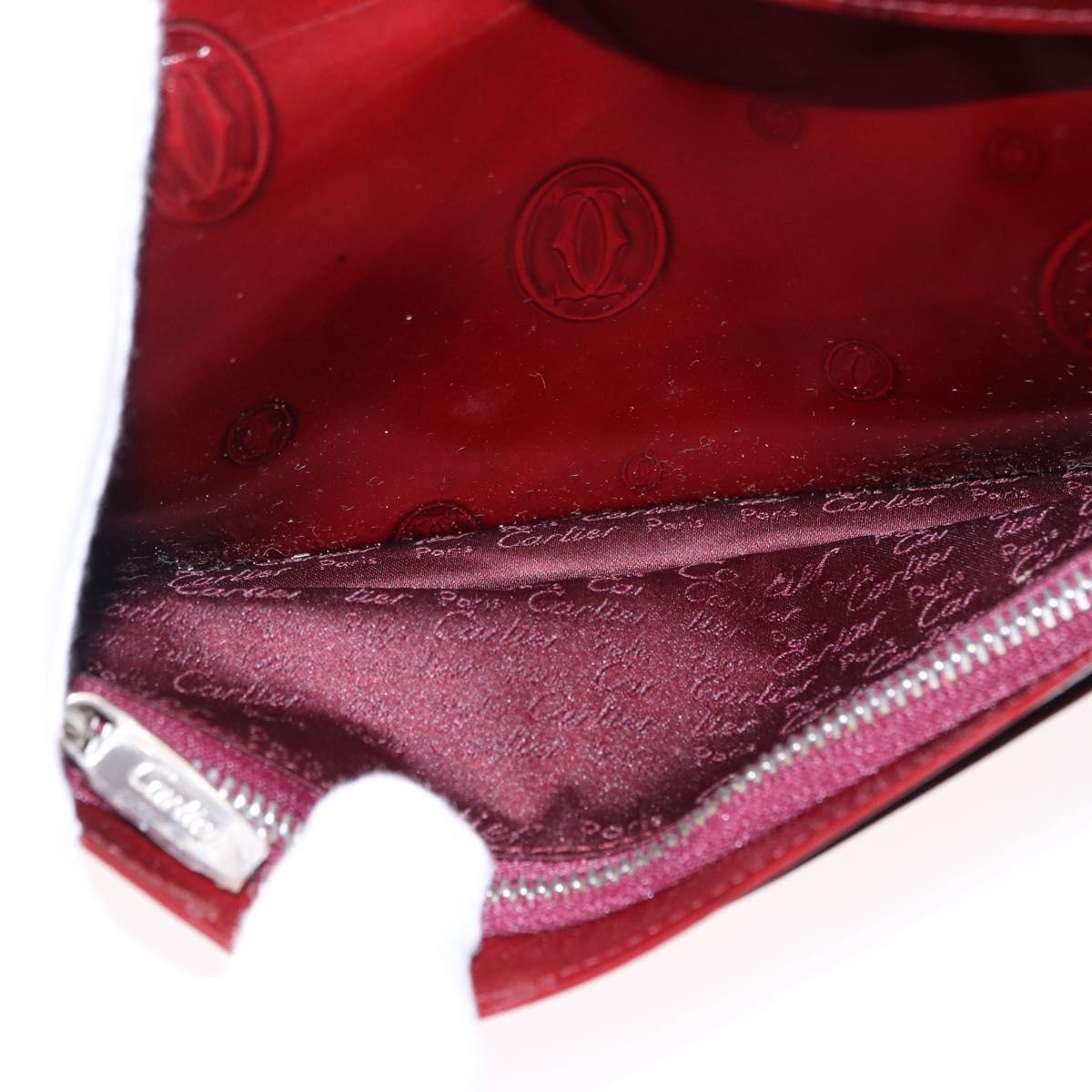 CARTIER Happy Birthday Long Wallet Patent leather Bordeaux Auth BA14336