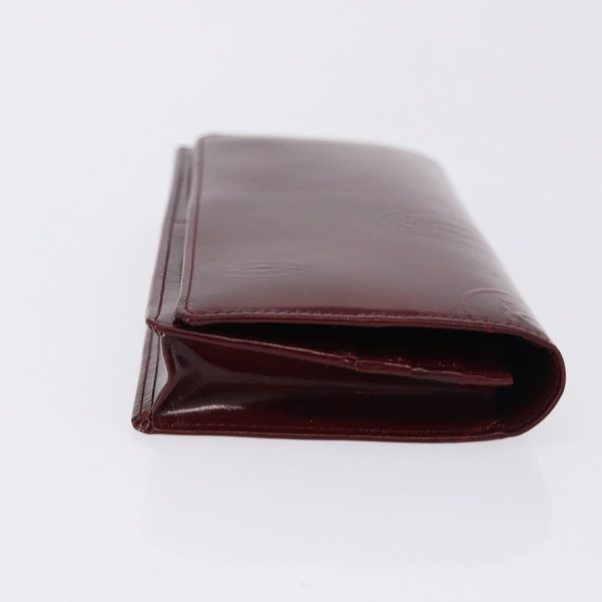 CARTIER Happy Birthday Long Wallet Patent leather Bordeaux Auth BA14336