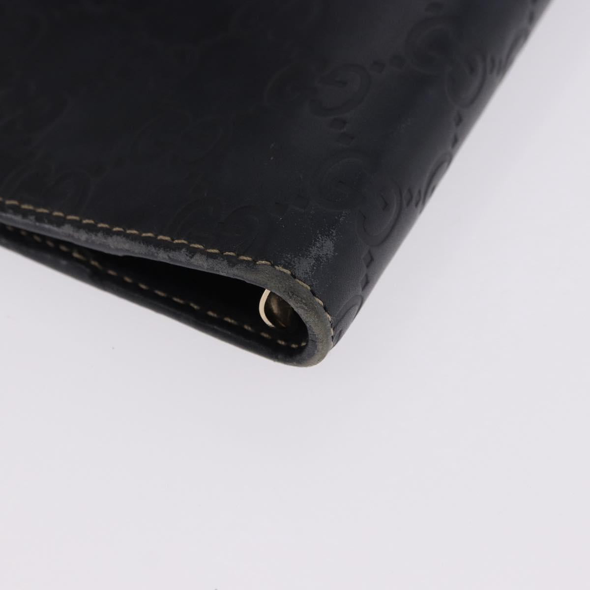 GUCCI Micro GG Guccissima Day Planner Cover Leather Navy 115240 Auth BA14338