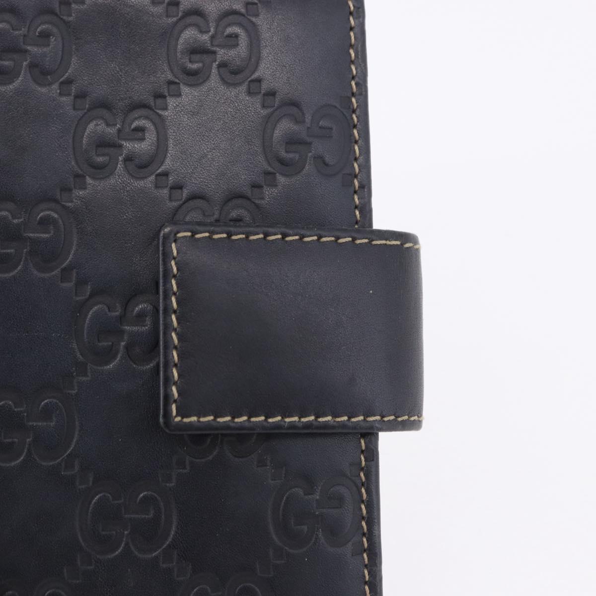 GUCCI Micro GG Guccissima Day Planner Cover Leather Navy 115240 Auth BA14338