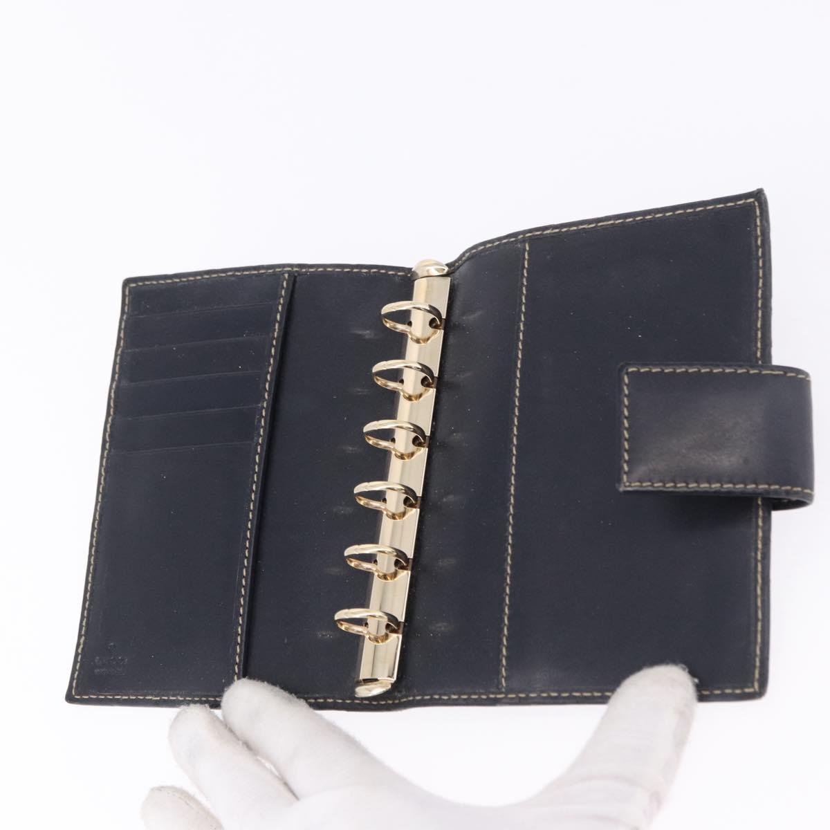 GUCCI Micro GG Guccissima Day Planner Cover Leather Navy 115240 Auth BA14338