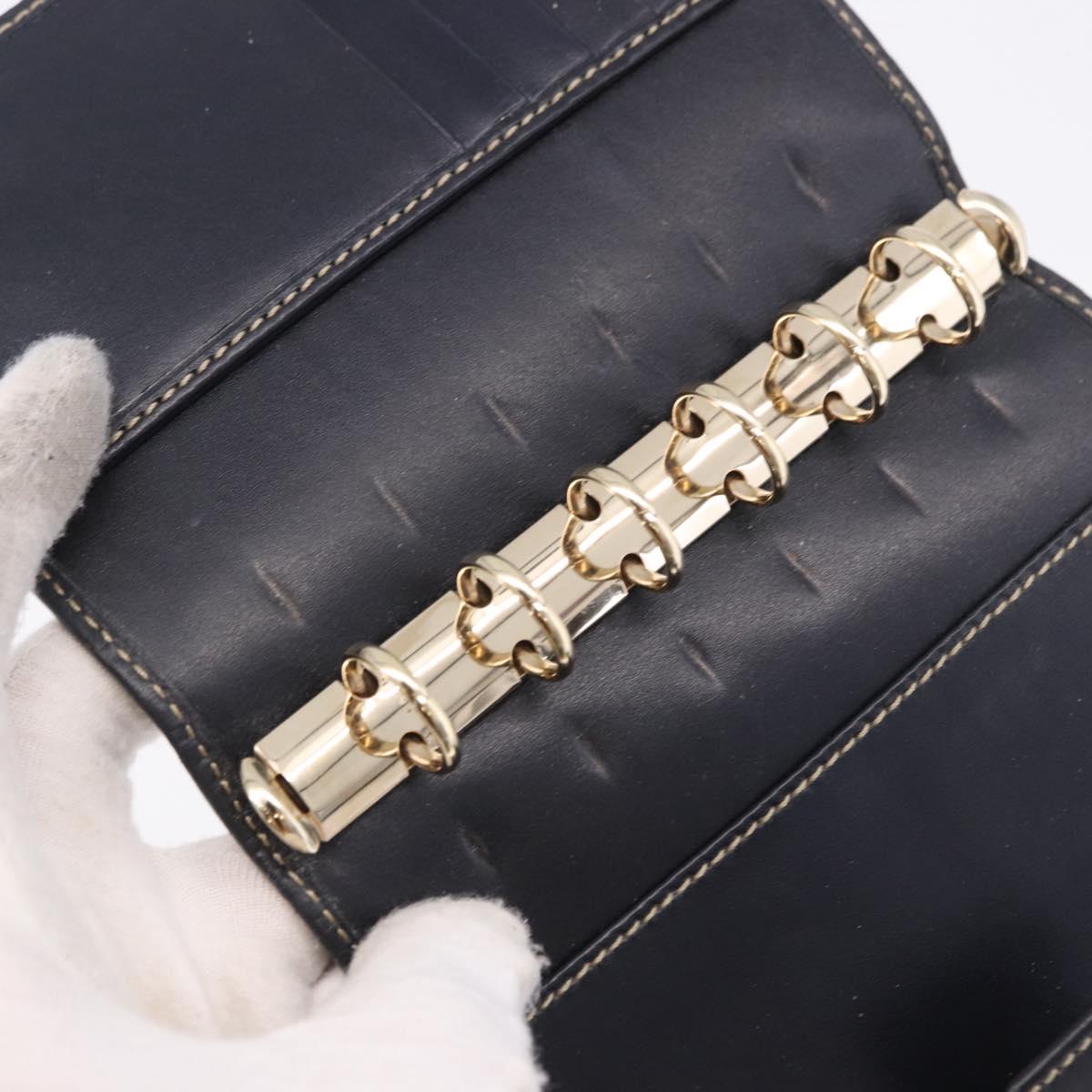 GUCCI Micro GG Guccissima Day Planner Cover Leather Navy 115240 Auth BA14338