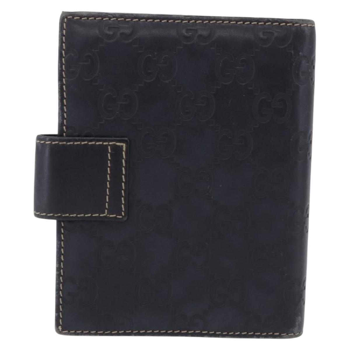 GUCCI Micro GG Guccissima Day Planner Cover Leather Navy 115240 Auth BA14338