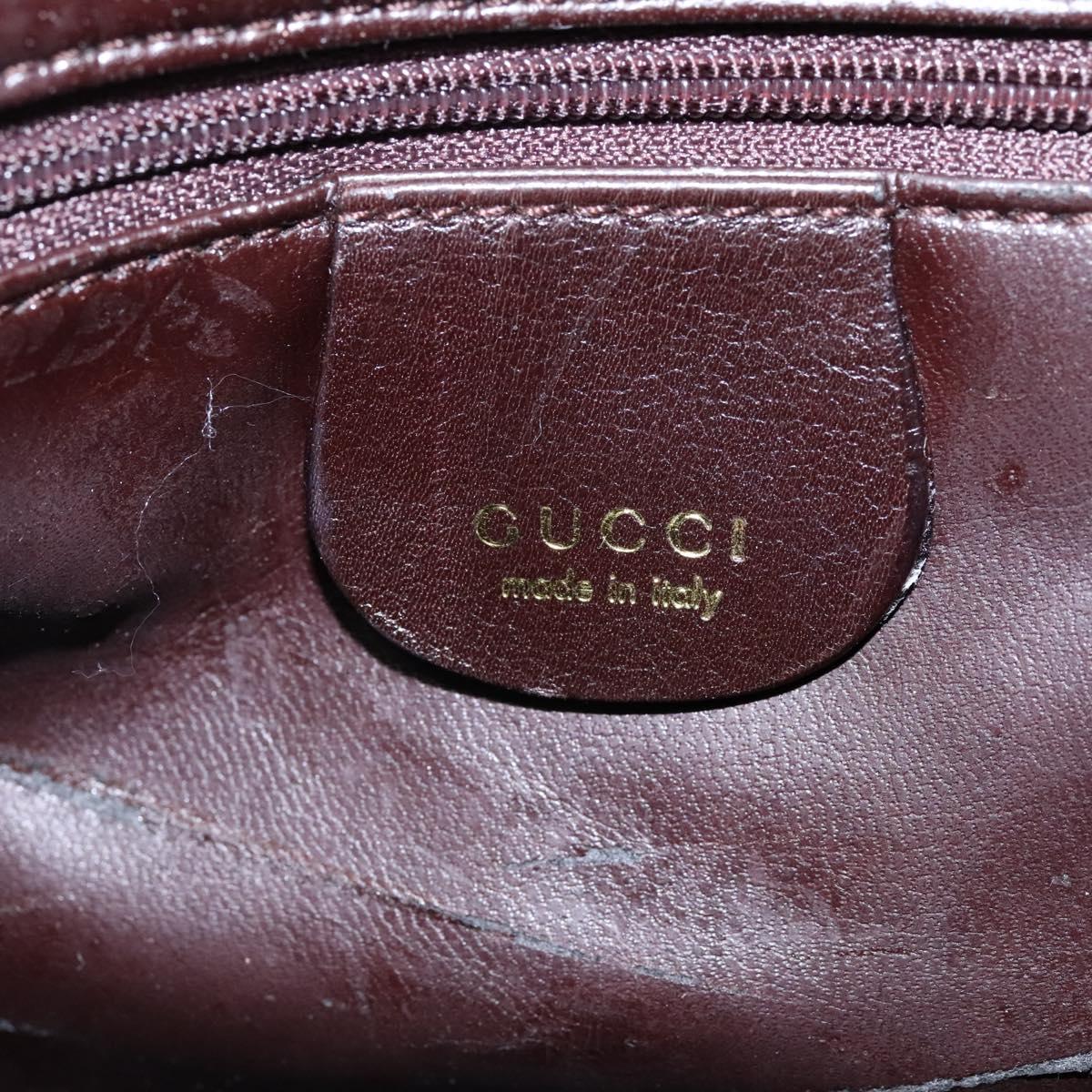 GUCCI Bamboo Hand Bag Leather Dark Brown Gold 001 3444 1638 Auth BA1434