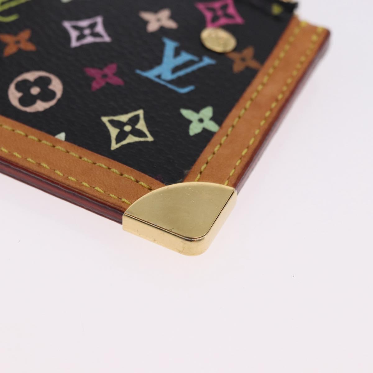 LOUIS VUITTON Monogram Multicolor Pochette Cles Purse Black M13664 Auth BA14342V