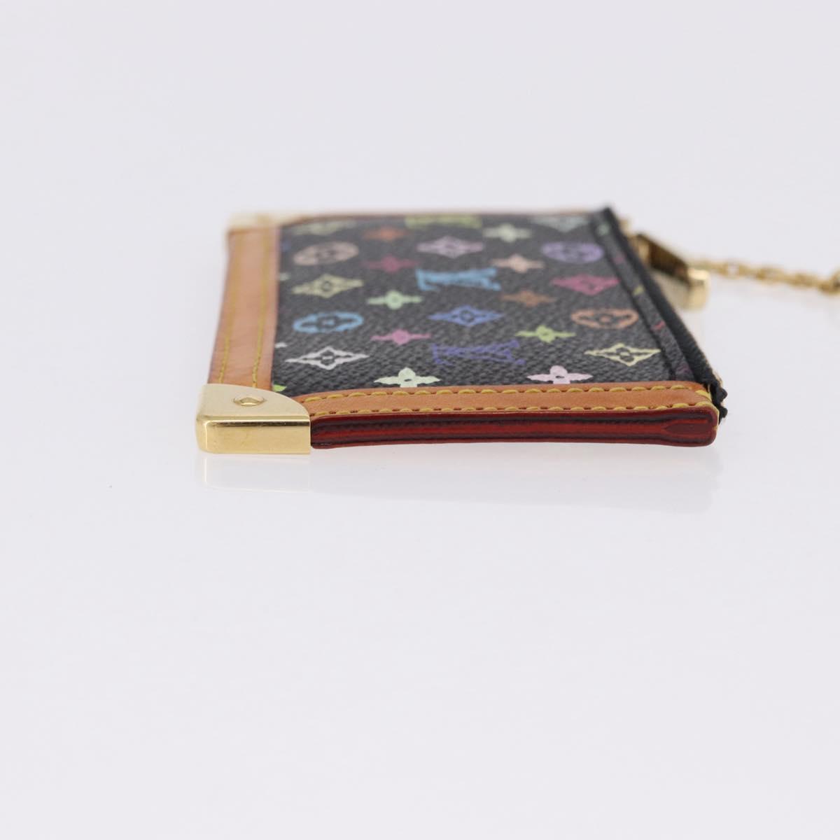 LOUIS VUITTON Monogram Multicolor Pochette Cles Purse Black M13664 Auth BA14342V