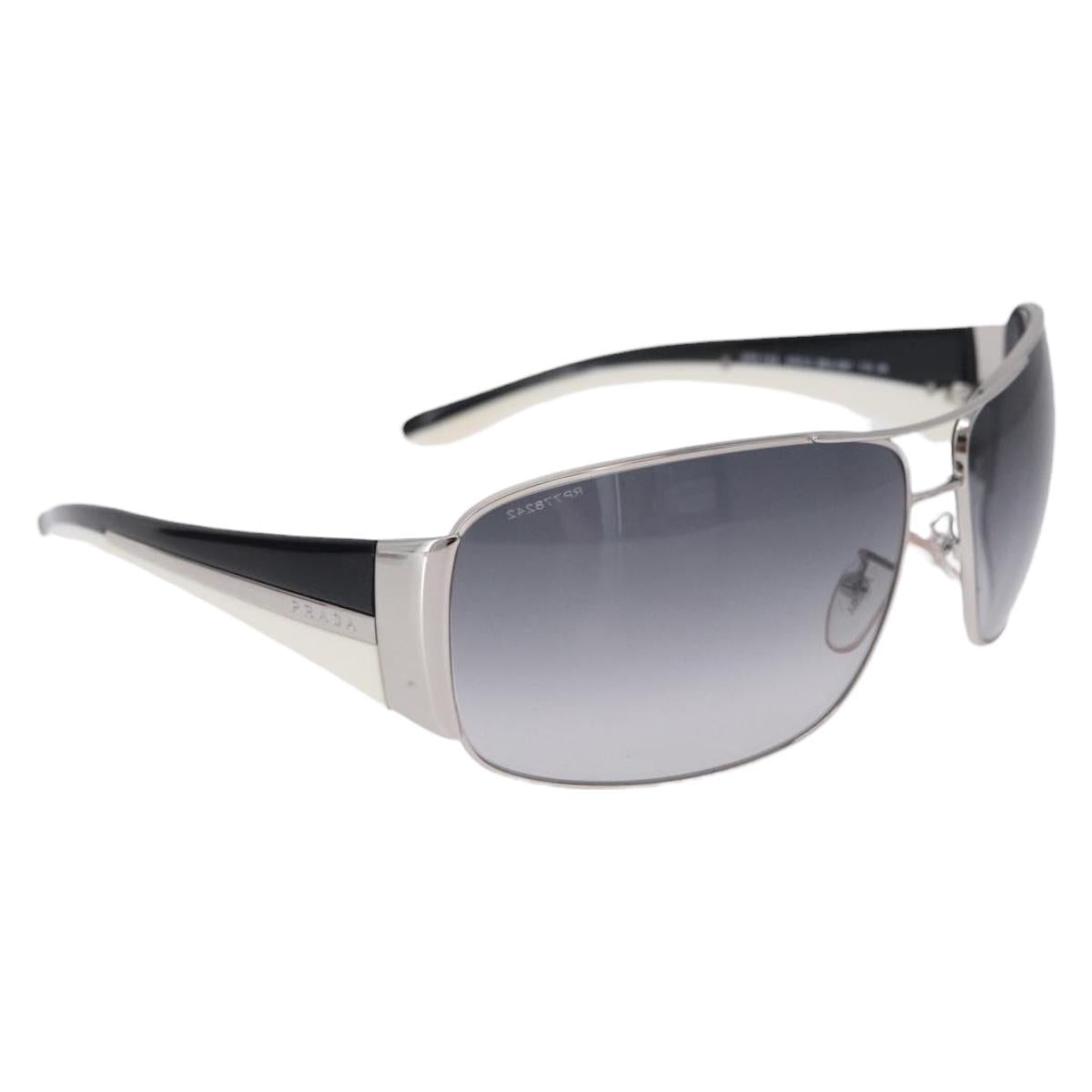 PRADA Sunglasses plastic White Brown Auth BA14346
