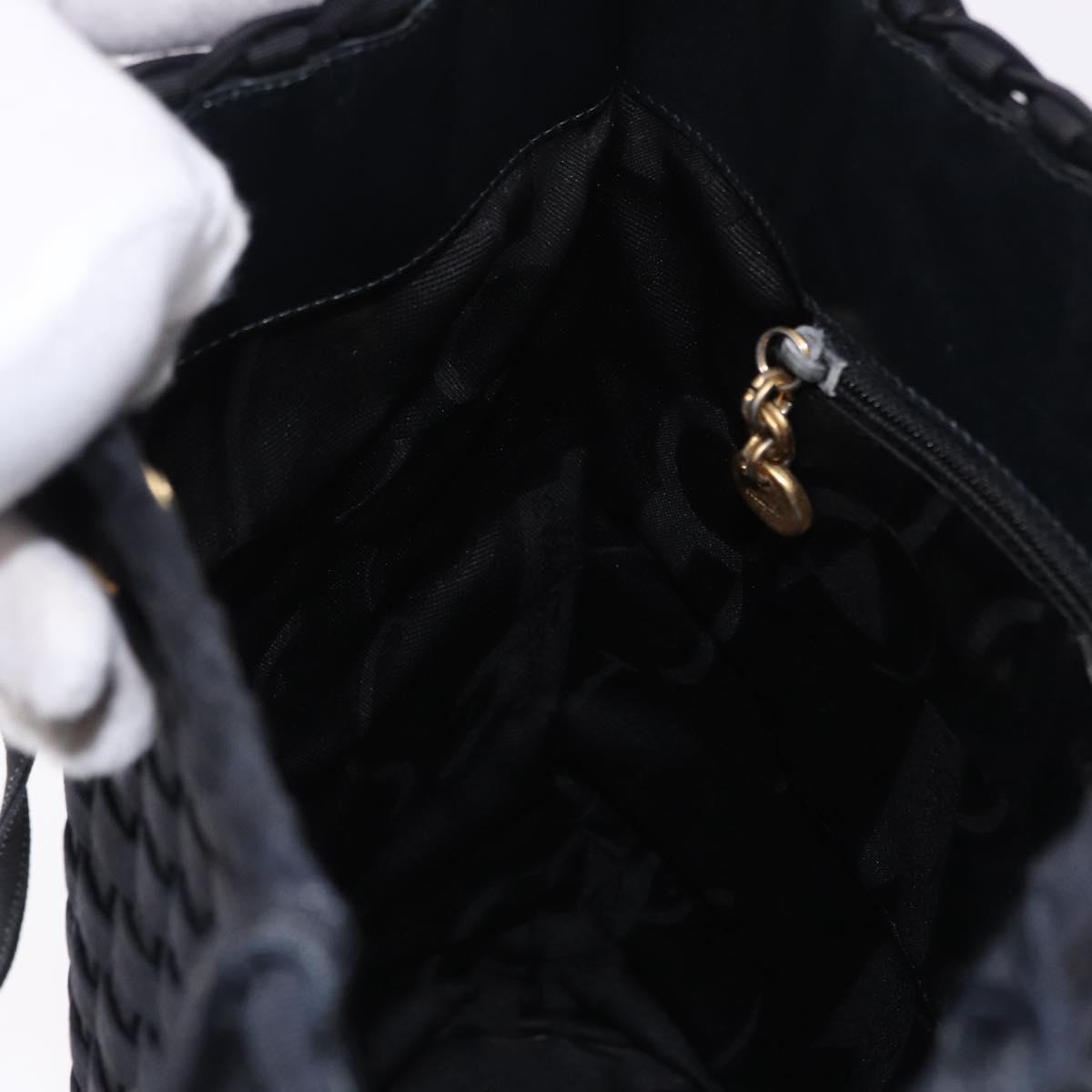 Salvatore Ferragamo Shoulder Bag Canvas Black Gold Auth BA14349A