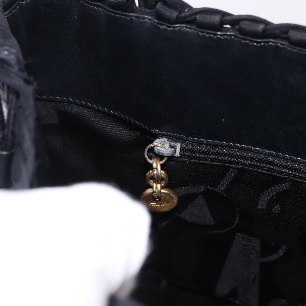 Salvatore Ferragamo Shoulder Bag Canvas Black Gold Auth BA14349A