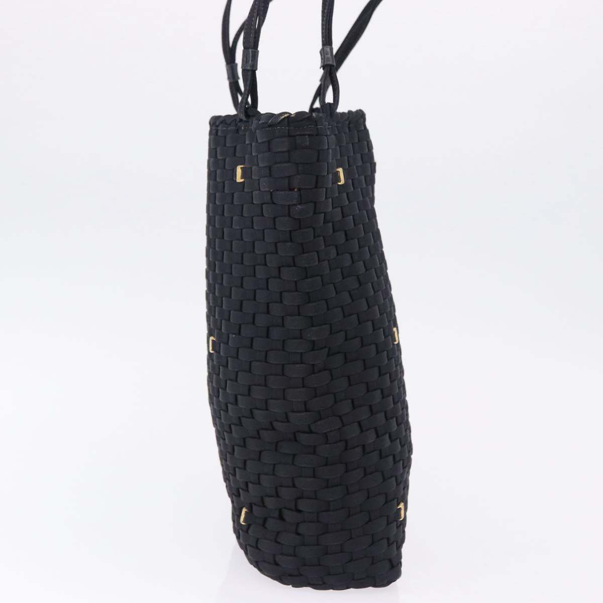Salvatore Ferragamo Shoulder Bag Canvas Black Gold Auth BA14349A