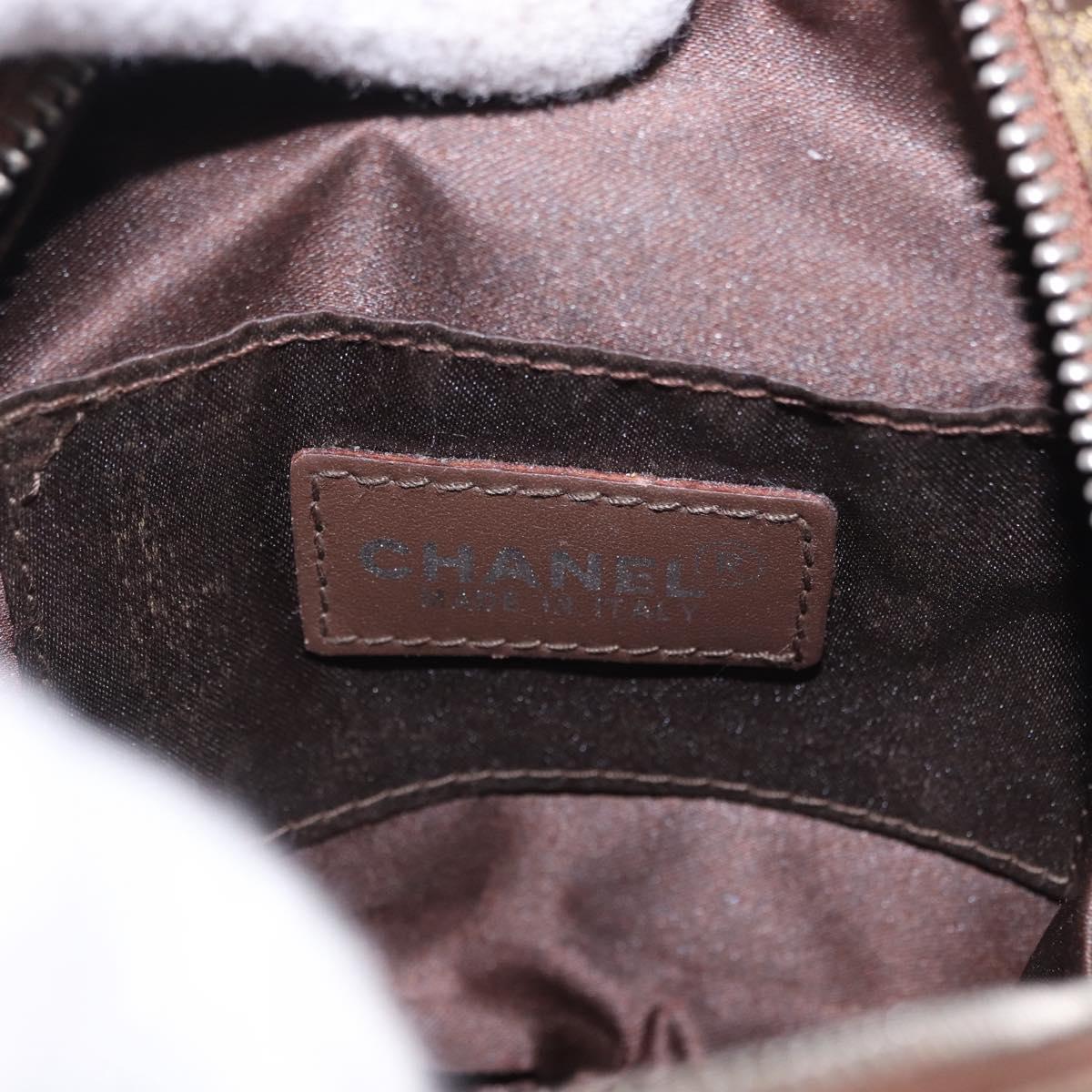 CHANEL New Travel Line Pouch Nylon Khaki CC Auth BA14351A