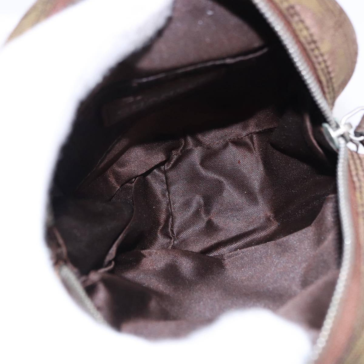 CHANEL New Travel Line Pouch Nylon Khaki CC Auth BA14351A