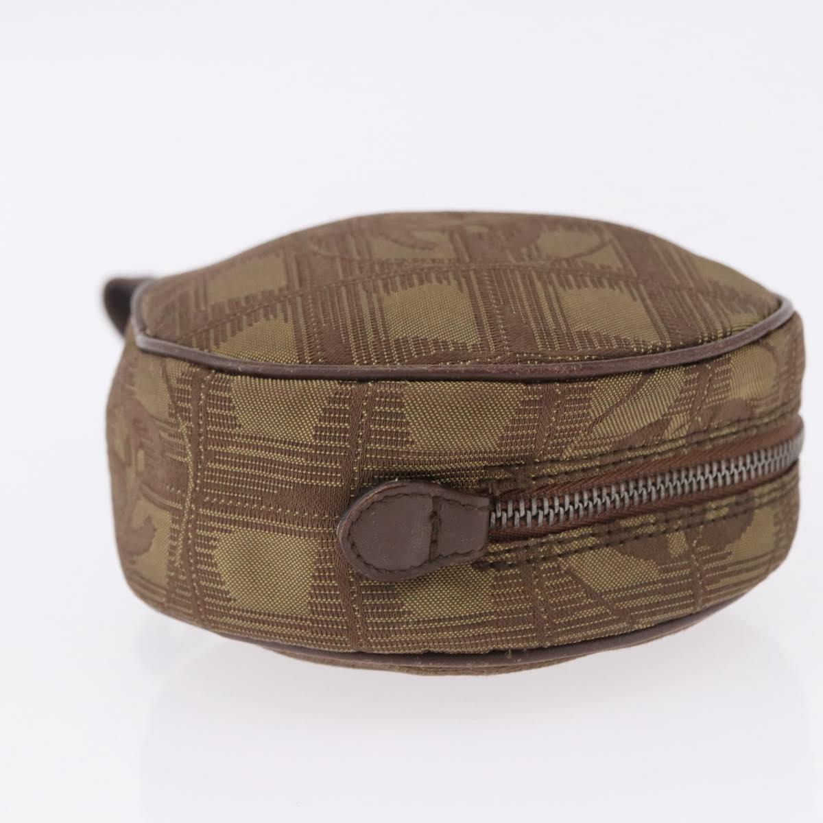 CHANEL New Travel Line Pouch Nylon Khaki CC Auth BA14351A