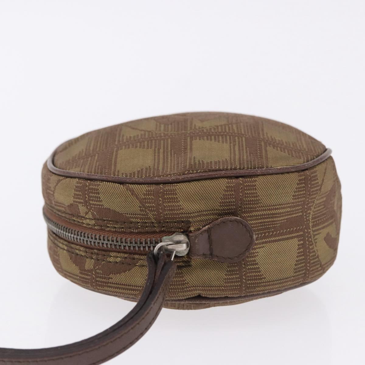 CHANEL New Travel Line Pouch Nylon Khaki CC Auth BA14351A