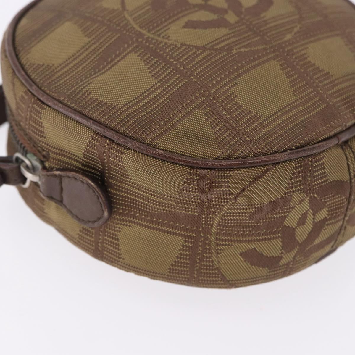 CHANEL New Travel Line Pouch Nylon Khaki CC Auth BA14351A