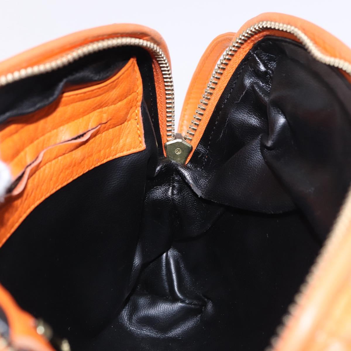 BOTTEGA VENETA INTRECCIATO Shoulder Bag Leather Orange Gold Auth BA14353