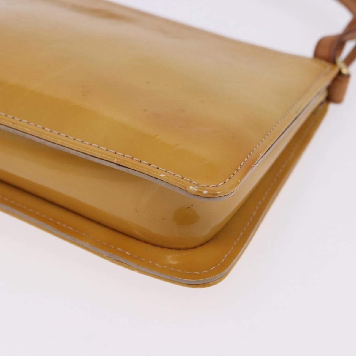 LOUIS VUITTON Monogram Vernis Lexington Pouch Beige M91010 LV Auth BA14356