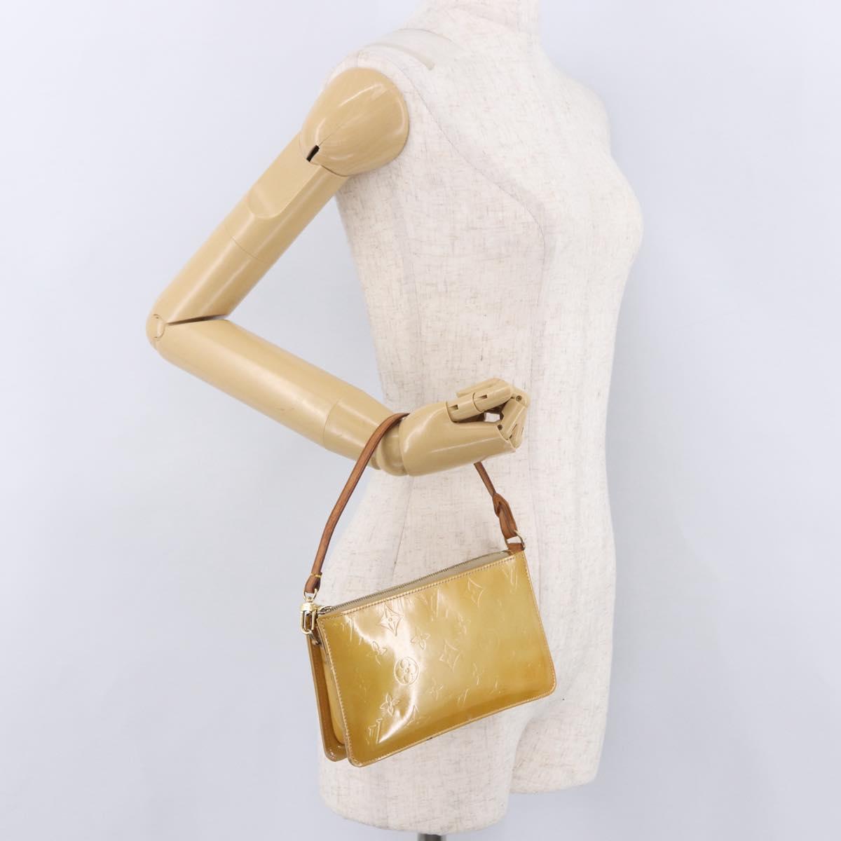 LOUIS VUITTON Monogram Vernis Lexington Pouch Beige M91010 LV Auth BA14356