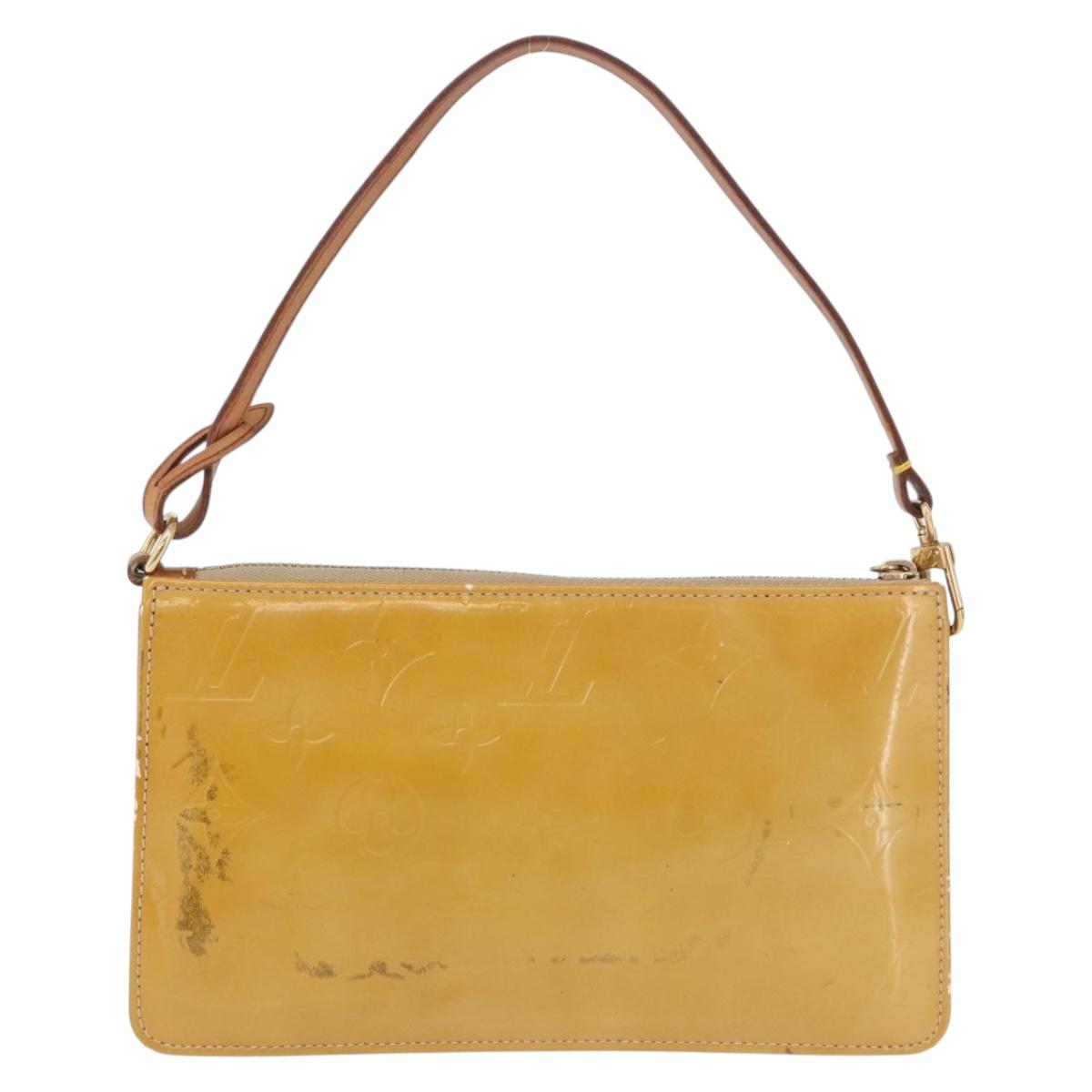 LOUIS VUITTON Monogram Vernis Lexington Pouch Beige M91010 LV Auth BA14356