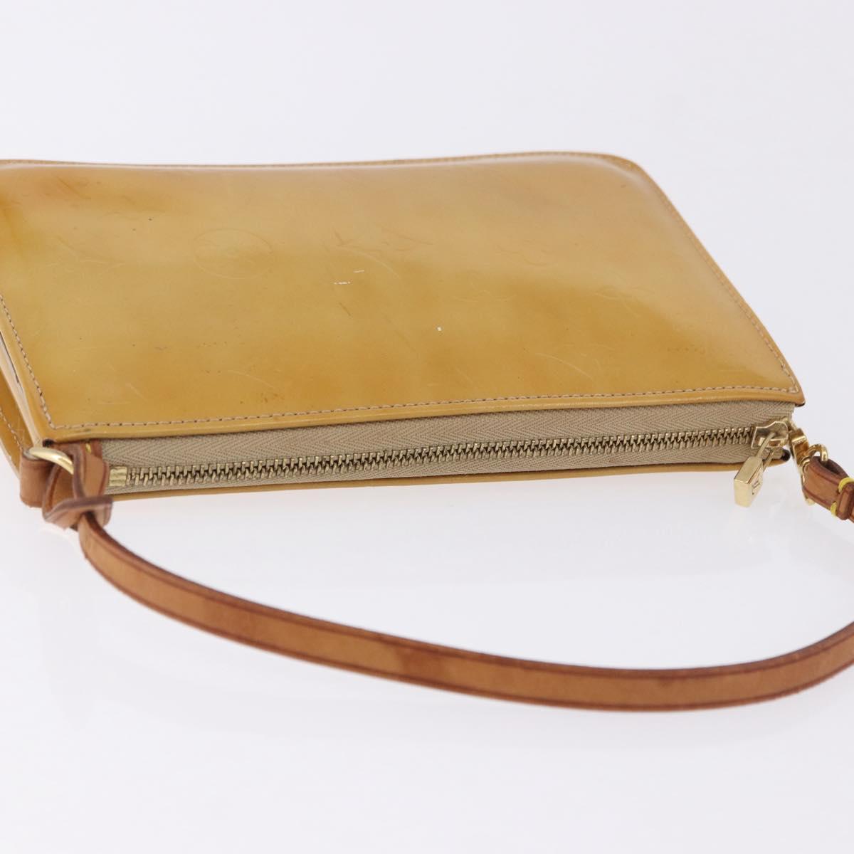 LOUIS VUITTON Monogram Vernis Lexington Pouch Beige M91010 LV Auth BA14356