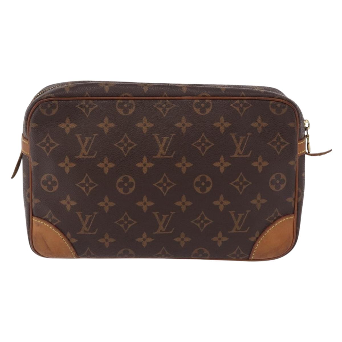 LOUIS VUITTON Monogram Compiegne 28 Clutch Bag M51845 LV Auth BA14359