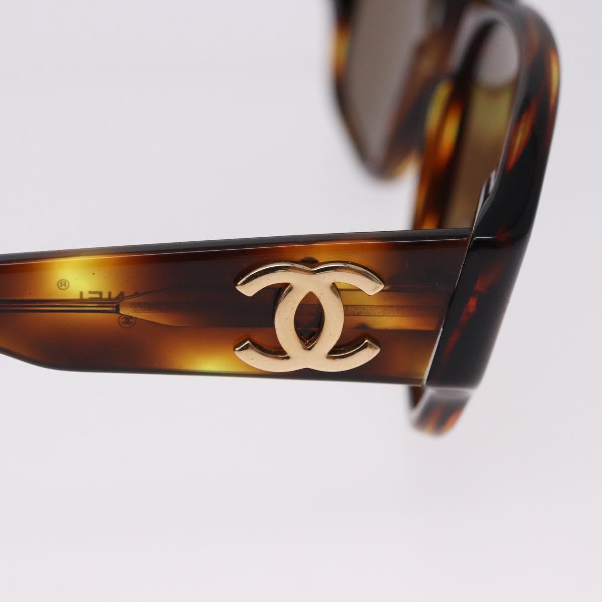 CHANEL Sunglasses plastic Brown CC Auth BA14362M